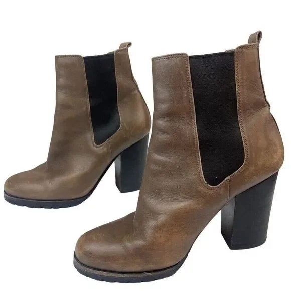 Coach Chelsea Boot Odelle Leather Tan Stretch Ankle Pull On 5.5 - Picture 10 of 10